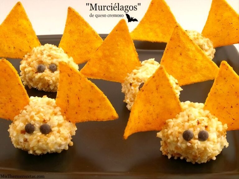 Halloween: "Murciélagos" de queso cremoso 2 Halloween: “Murciélagos” de queso cremoso