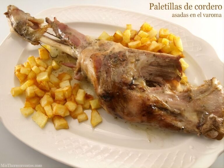 Paletillas de cordero asadas en el varoma