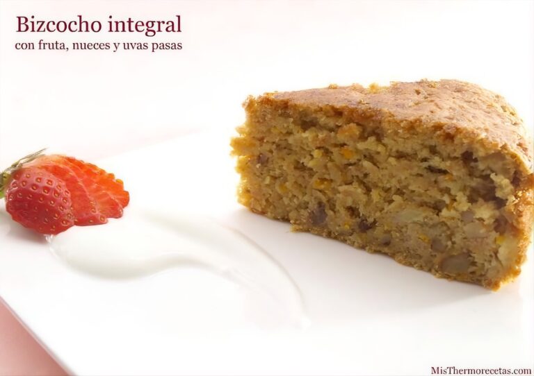 Bizcocho integral con fruta, nueces y uvas pasas 7 Bizcocho integral con fruta, nueces y uvas pasas