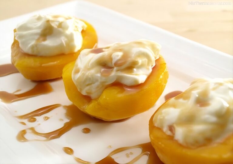 Melocotones al oporto con mascarpone