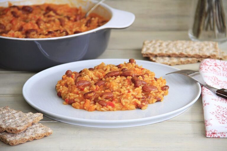 Guiso de judías pintas con arroz