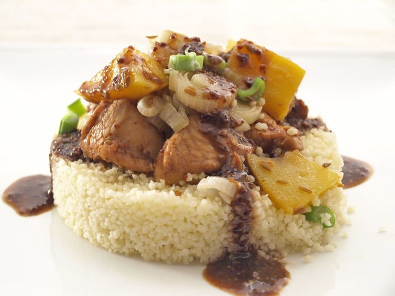 Cuscús de pollo y mango