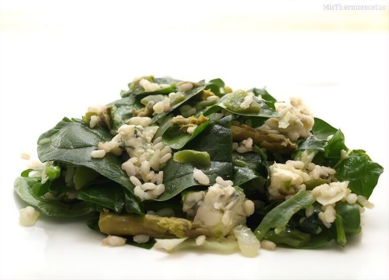 Ensalada templada de arroz integral y espinacas 1 Ensalada templada de arroz integral y espinacas