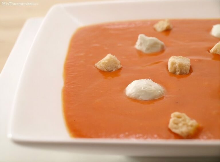 Crema fría de pimientos con queso azul 3 Crema fría de pimientos con queso azul