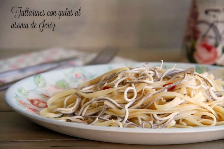 Tallarines con gulas al aroma de Jeréz