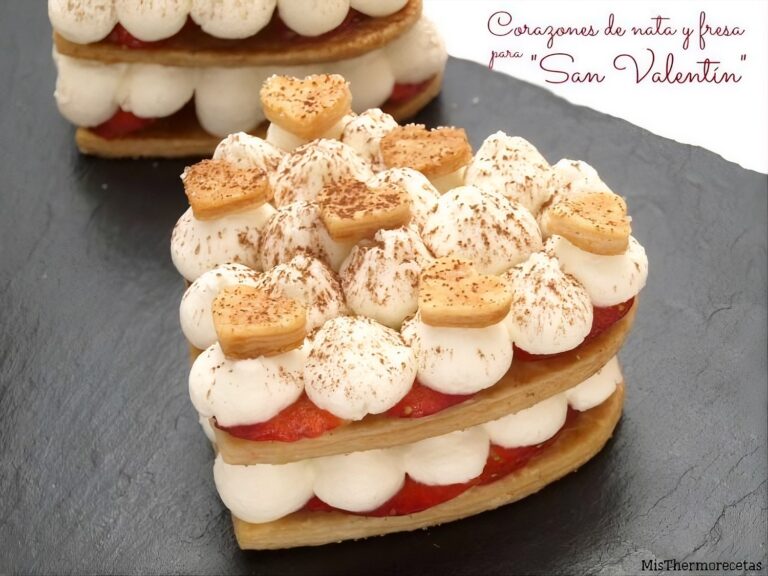 Corazones de nata y fresa para "San Valentín" 4 Corazones de nata y fresa para “San Valentín”