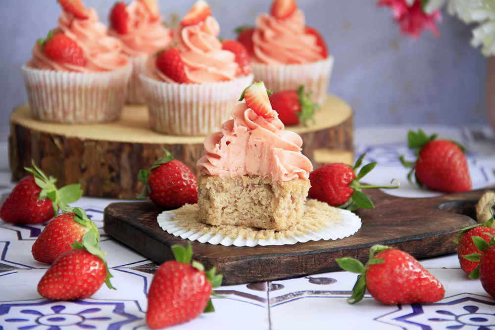 Cupcakes de fresas 2 Cupcakes de fresas