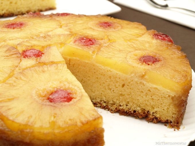Pastel de piña invertido - MisThermorecetas Pastel de piña invertido