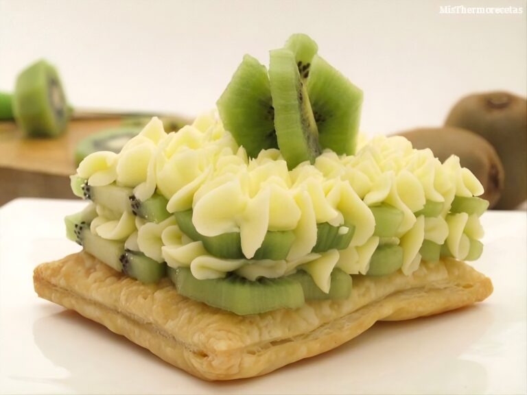 Milhojas de kiwi y mascarpone 3 Milhojas de kiwi y mascarpone
