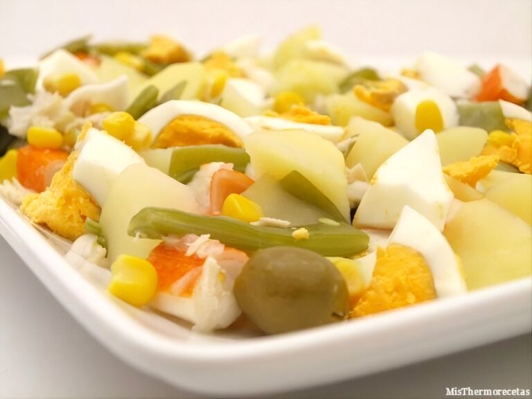 Ensalada templada de judías verdes con patatas, maíz y atún 10 Ensalada templada de judías verdes con patatas, maíz y atún