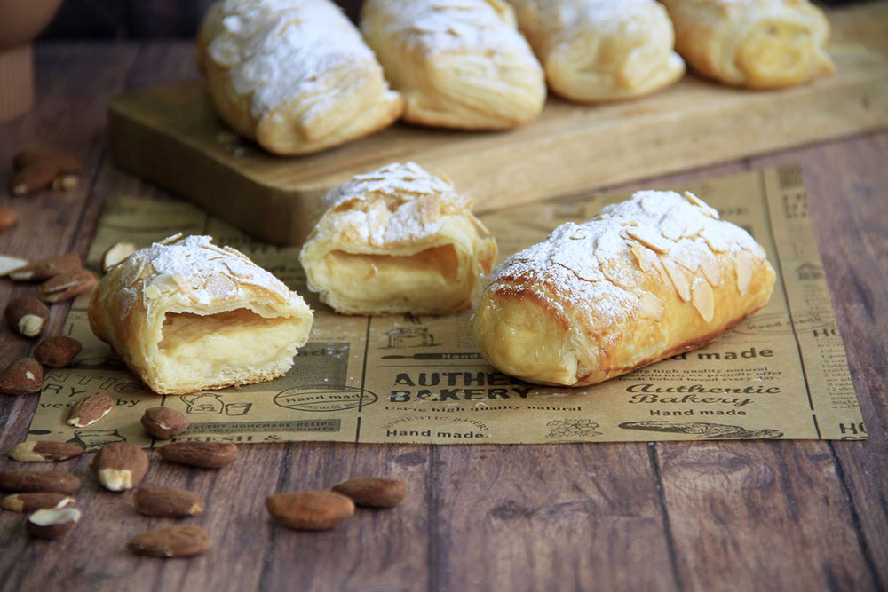 Napolitanas de crema pastelera