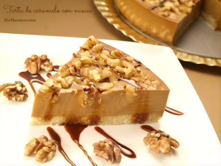 Tarta de caramelo con nueces