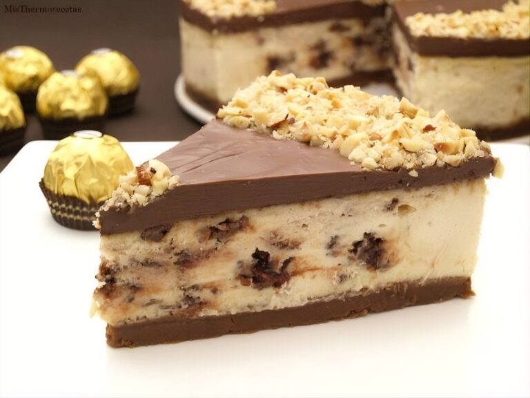 Cheesecake con bombones Ferrero Rocher y Nutella 6 Cheesecake con bombones Ferrero Rocher y Nutella