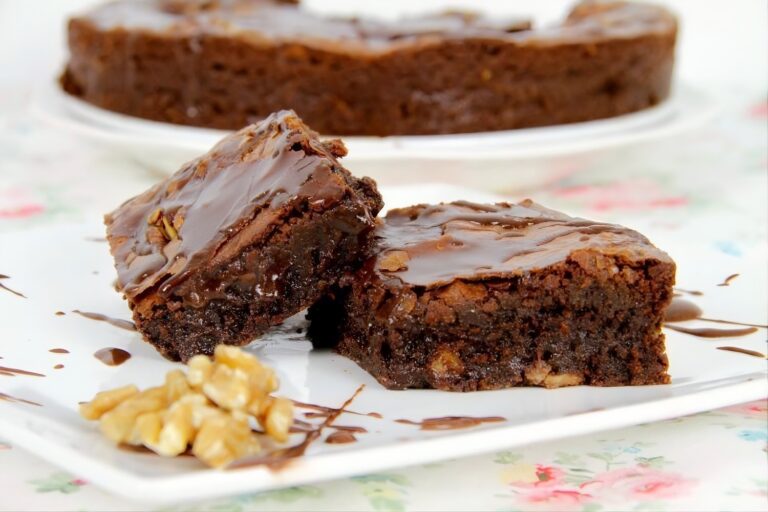 Brownie con glaseado de chocolate