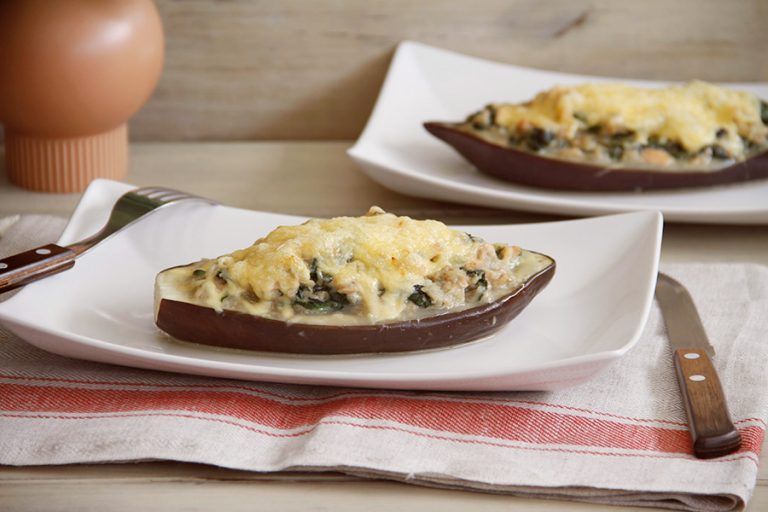 Berenjenas rellenas de espinacas y atún 6 Berenjenas rellenas de espinacas y atún