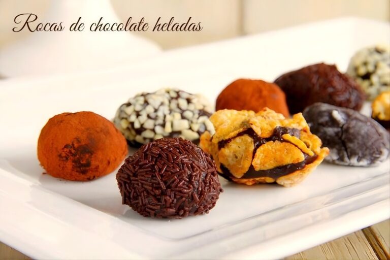 Rocas de chocolate heladas