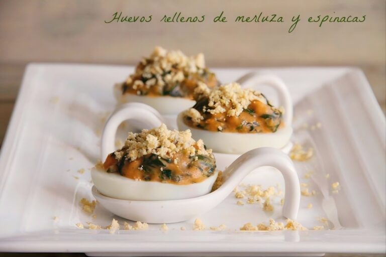Huevos rellenos de merluza y espinacas 11 Huevos rellenos de merluza y espinacas