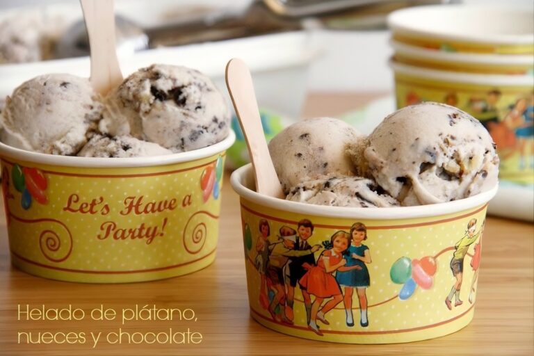 Helado de plátano, nueces y chocolate 1 Helado de plátano, nueces y chocolate