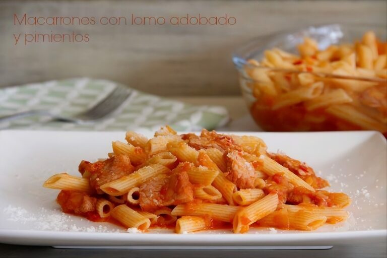 Macarrones con lomo adobado y pimientos 11 Macarrones con lomo adobado y pimientos