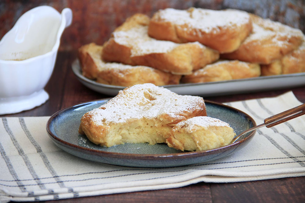 Torrijas con leche condensada, al horno