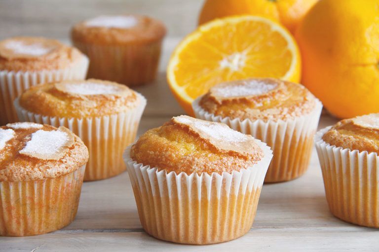 Magdalenas de naranja, sin gluten