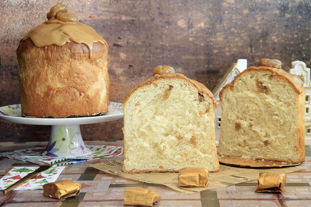 Panettone de avellanas y marrón glacé