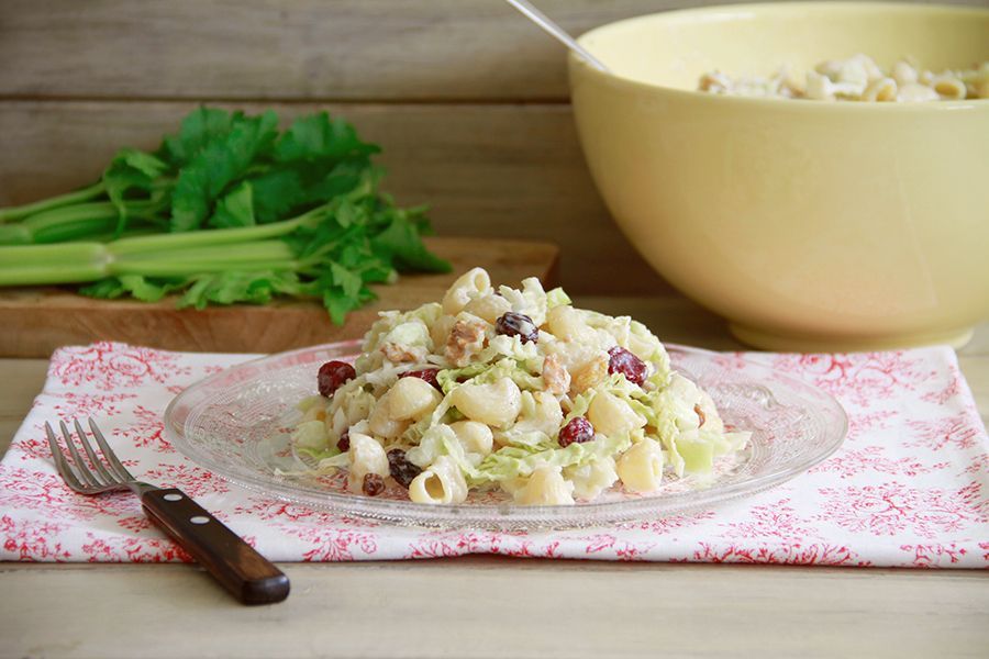 Ensalada Waldorf con pasta, con Thermomix