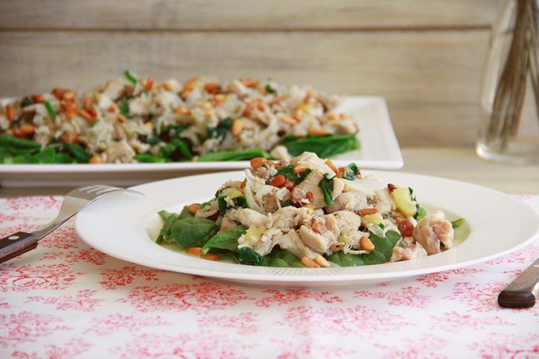 Pollo con espinacas, manzanas y pasas 20 Pollo con espinacas, manzanas y pasas