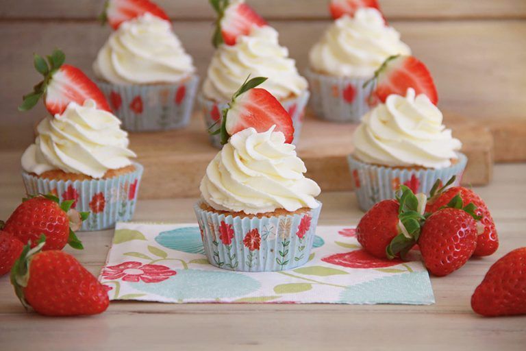 Cupcakes de fresas con nata 15 Cupcakes de fresas con nata