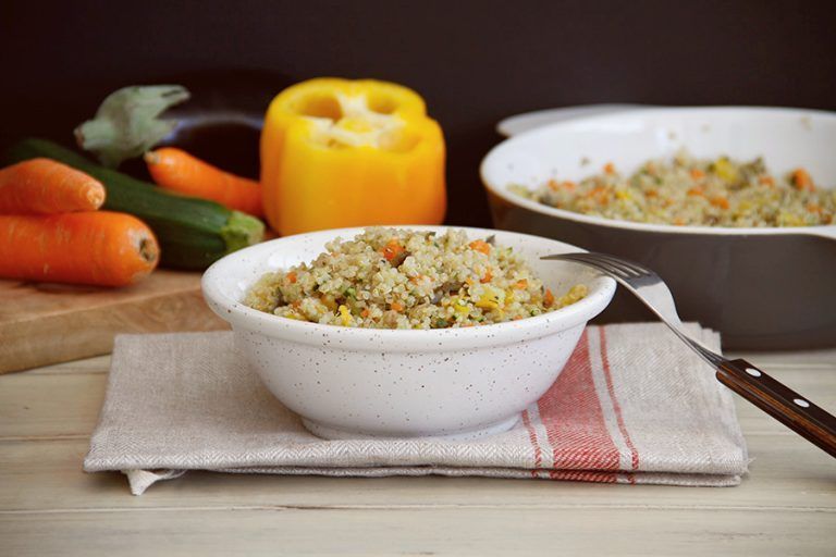 Quinoa con verduras al vapor 2 Quinoa con verduras al vapor