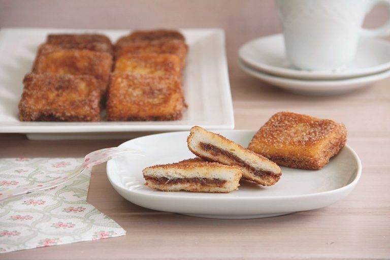 Bocaditos de torrija con corazón de chocolate 9 Bocaditos de torrija con corazón de chocolate