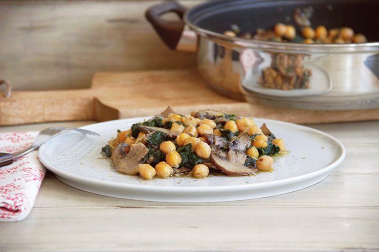 Rehogado de garbanzos, espinacas y champiñones 13 Rehogado de garbanzos, espinacas y champiñones