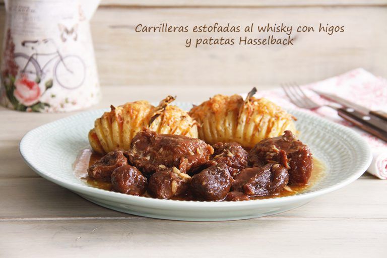 Carrilleras estofadas al whisky con higos y patatas Hasselback 4 Carrilleras estofadas al whisky con higos y patatas Hasselback