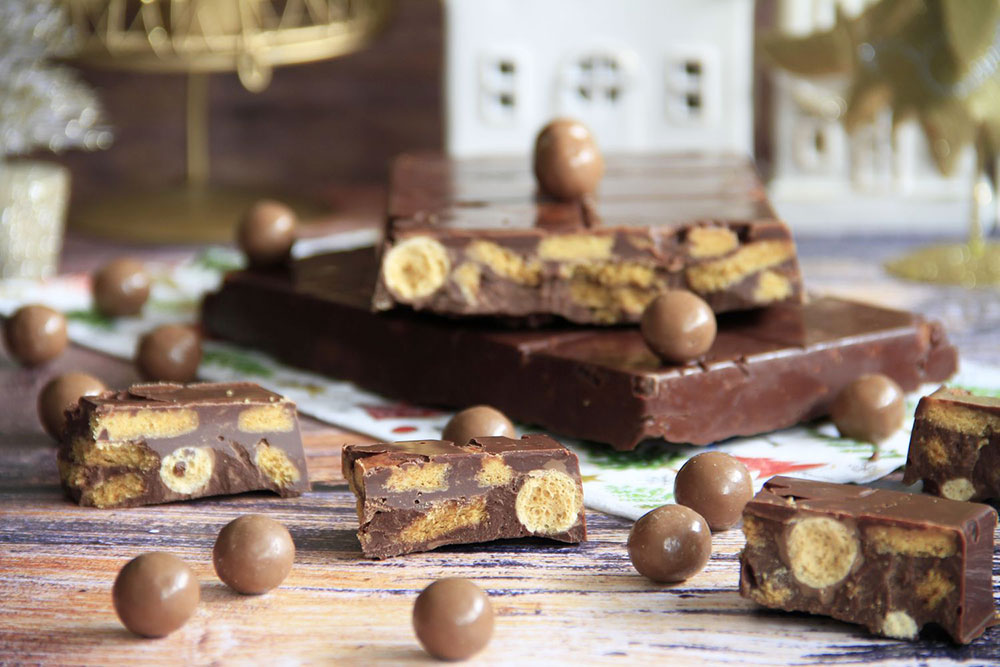 Turrón con galletas y Maltesers
