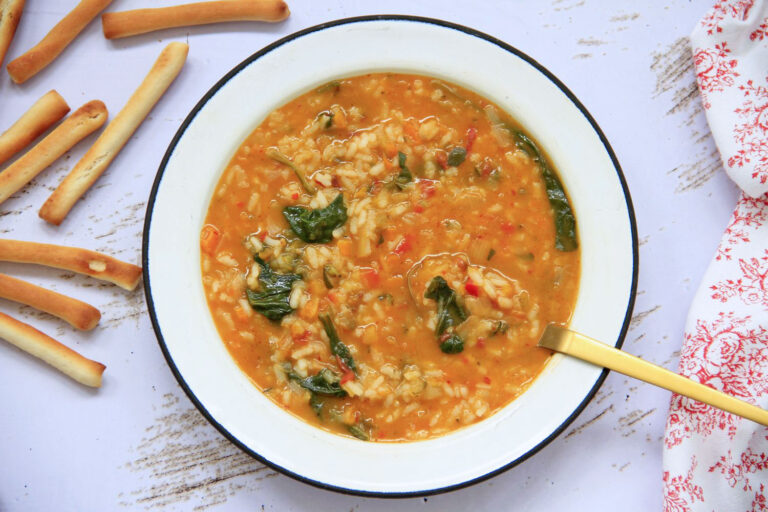 Arroz caldoso con verduras y espinacas 3 Arroz caldoso con verduras y espinacas