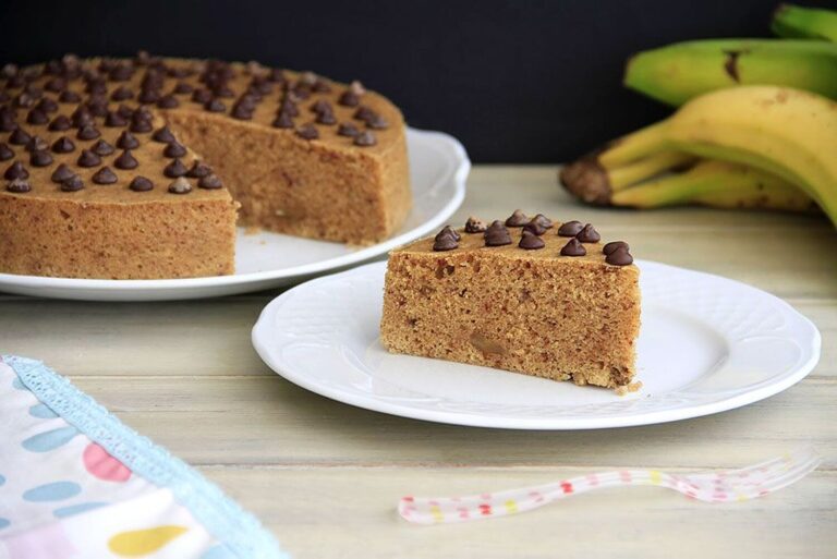 Pan de plátano o banana bread saludable, en el microondas