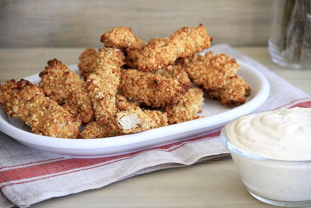 Sala Rancera Crujientes de pollo almendrado con salsa ranchera - Recetas Thermomix ...
