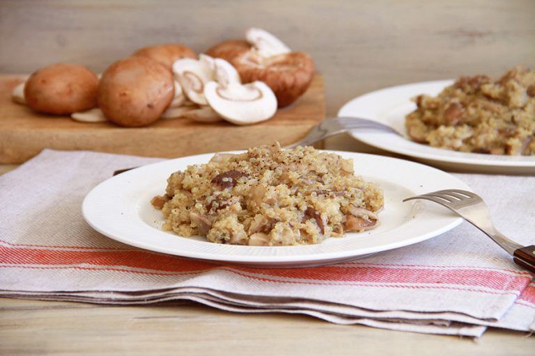 Risotto de quinoa con setas y champiñones
