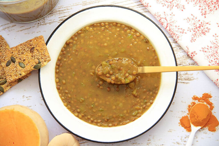Lentejas con calabaza y cúrcuma