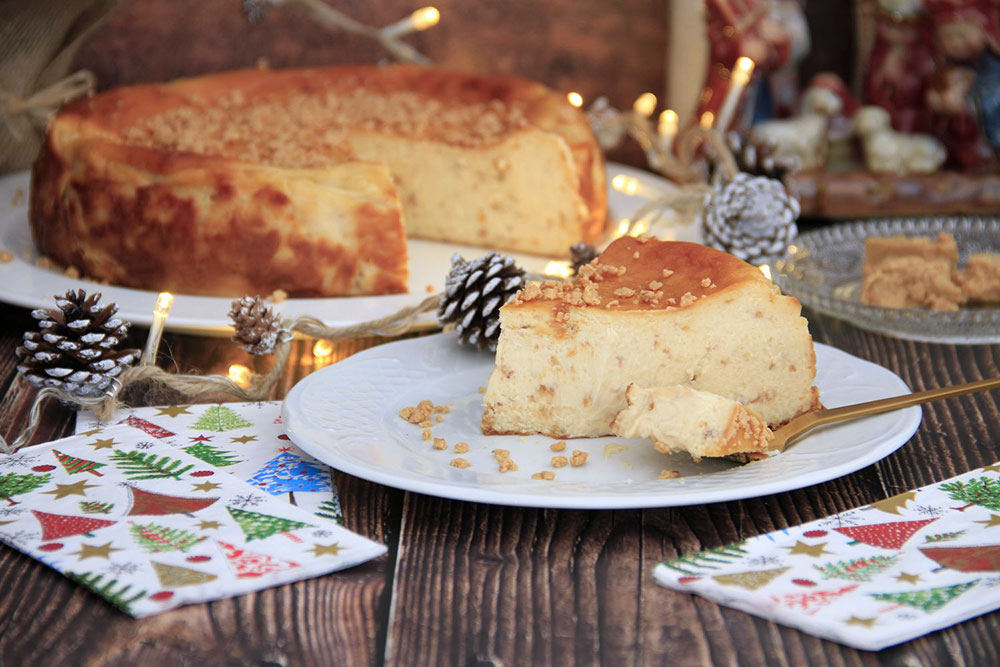 Tarta de queso La Viña con turrón