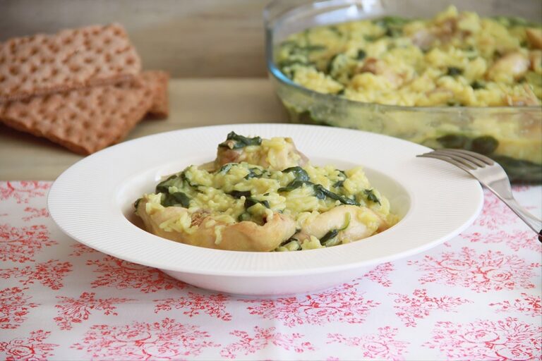 Arroz con conejo, espinacas y ajetes 7 Arroz con conejo, espinacas y ajetes
