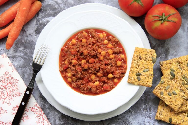 Garbanzos con carne picada y tomate 5 Garbanzos con carne picada y tomate