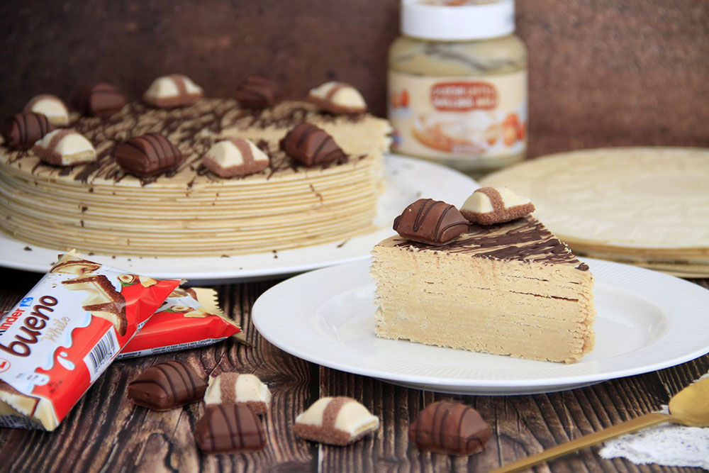 Tarta de obleas y crema de leche y avellanas 2 Tarta de obleas y crema de leche y avellanas