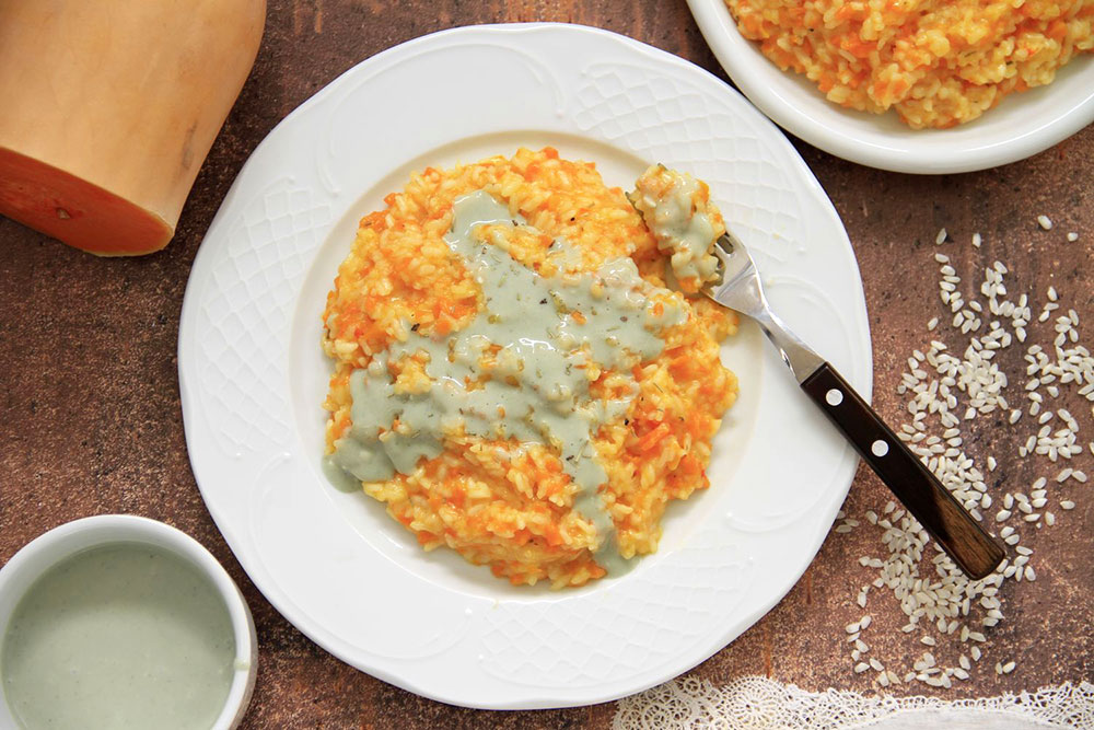 Risotto con calabaza y roquefort