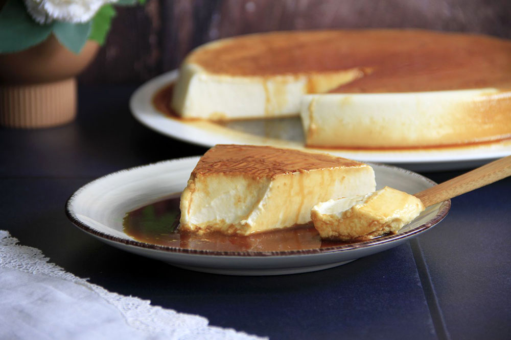 Pastel de queso y caramelo, sin horno