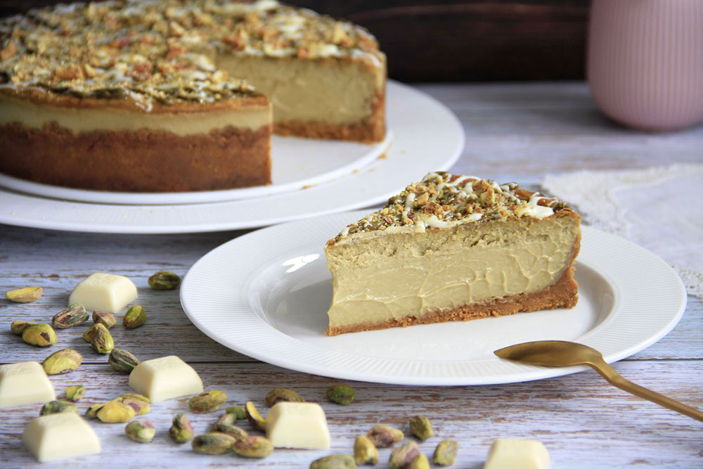 Tarta de queso y pistacho