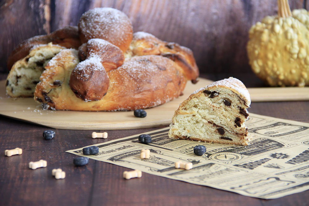 Pan de muerto con pepitas de chocolate 2 Pan de muerto con pepitas de chocolate