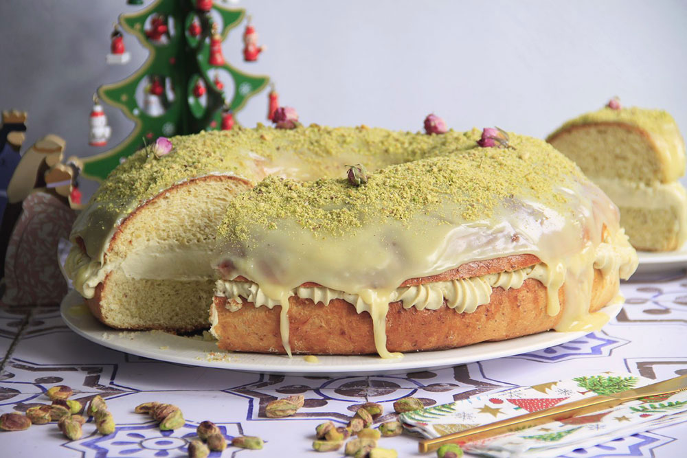 Roscón de Reyes de pistacho