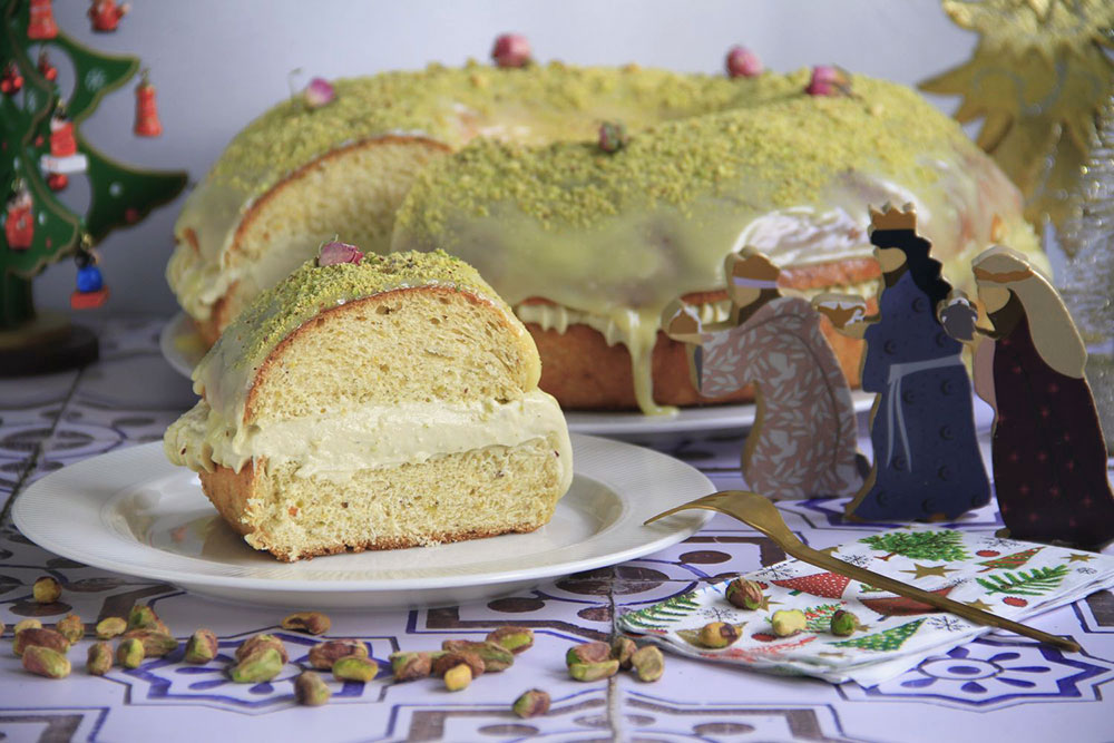 Roscón de Reyes de pistacho
