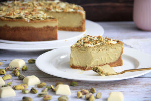 Tarta de queso y pistacho